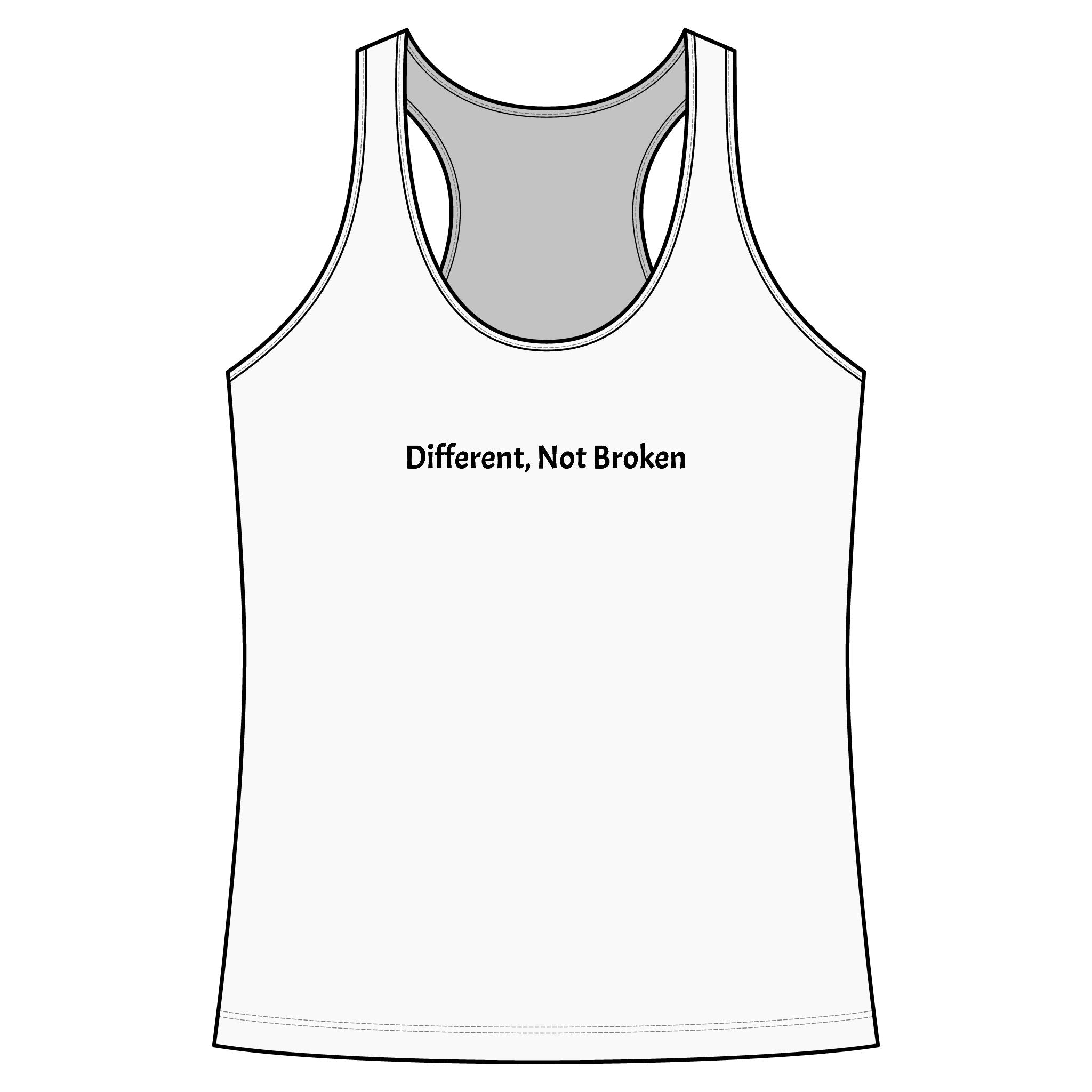 Different, Not Broken Women’s Racerback Tank — Empowerment Casual Tank Top