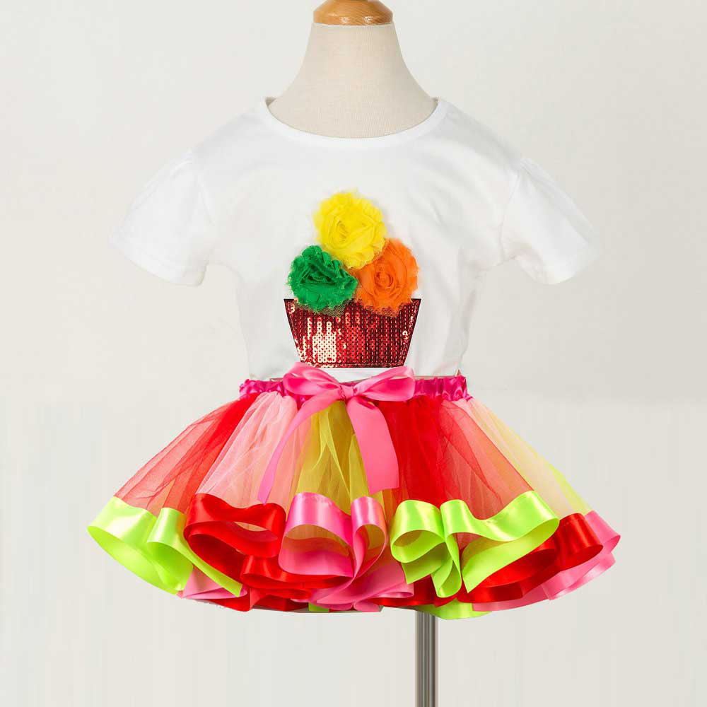 Rainbow Sequin Skirt Set (Kids)