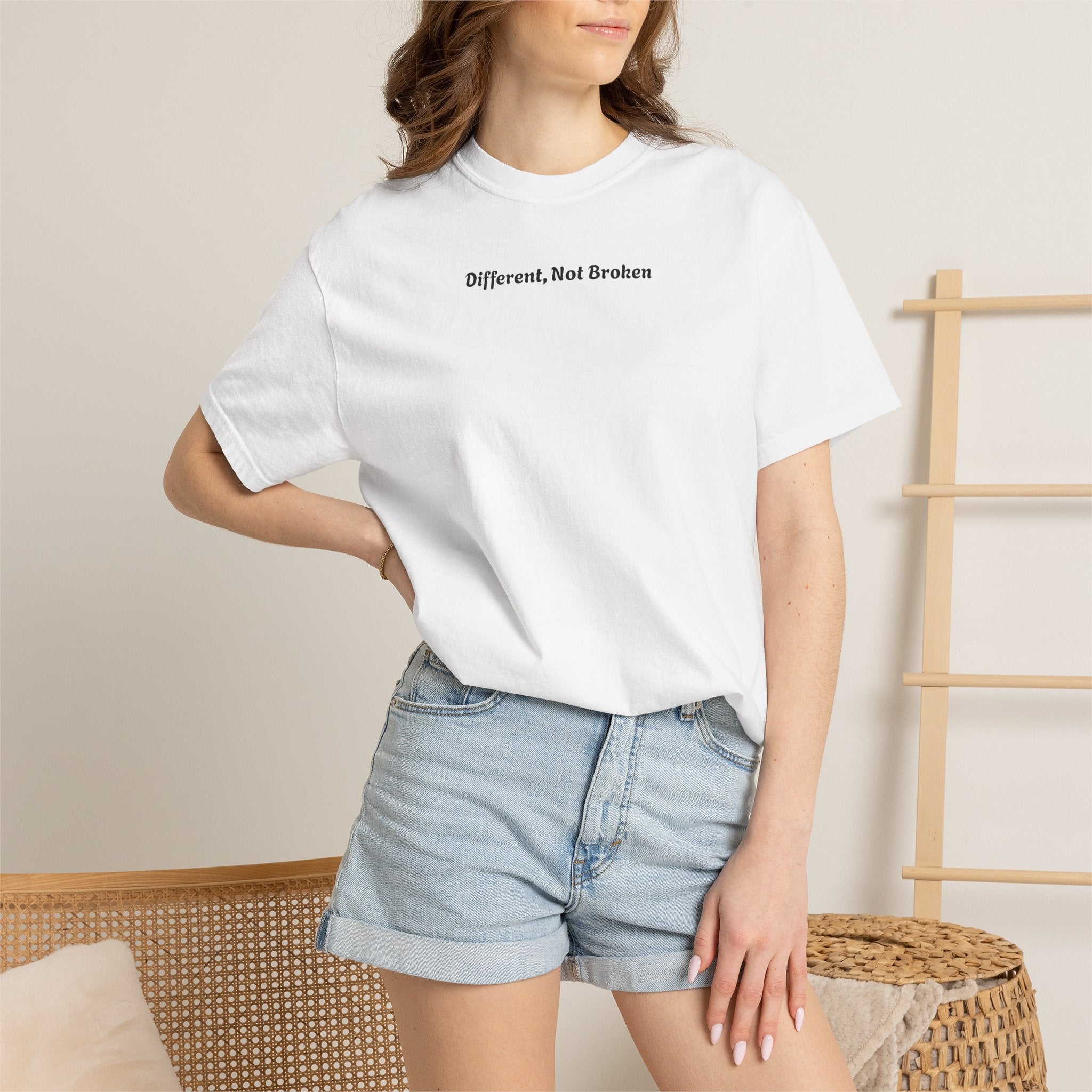 Different, Not Broken l White T‑Shirt