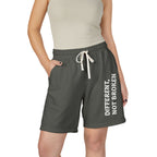 Fleece Sweat Shorts — Lightweight Garment-Dyed Lounge Shorts with 'Different Not Broken' Side Print
