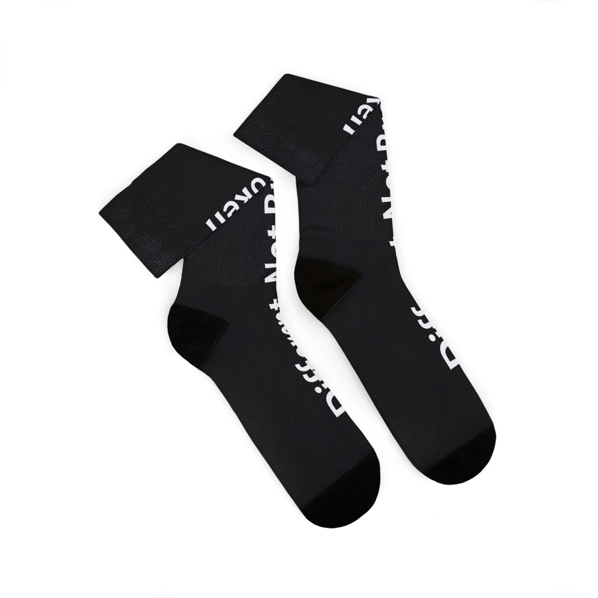 "Different, Not Broken" Sublimation Socks - Black Inspirational Crew Socks
