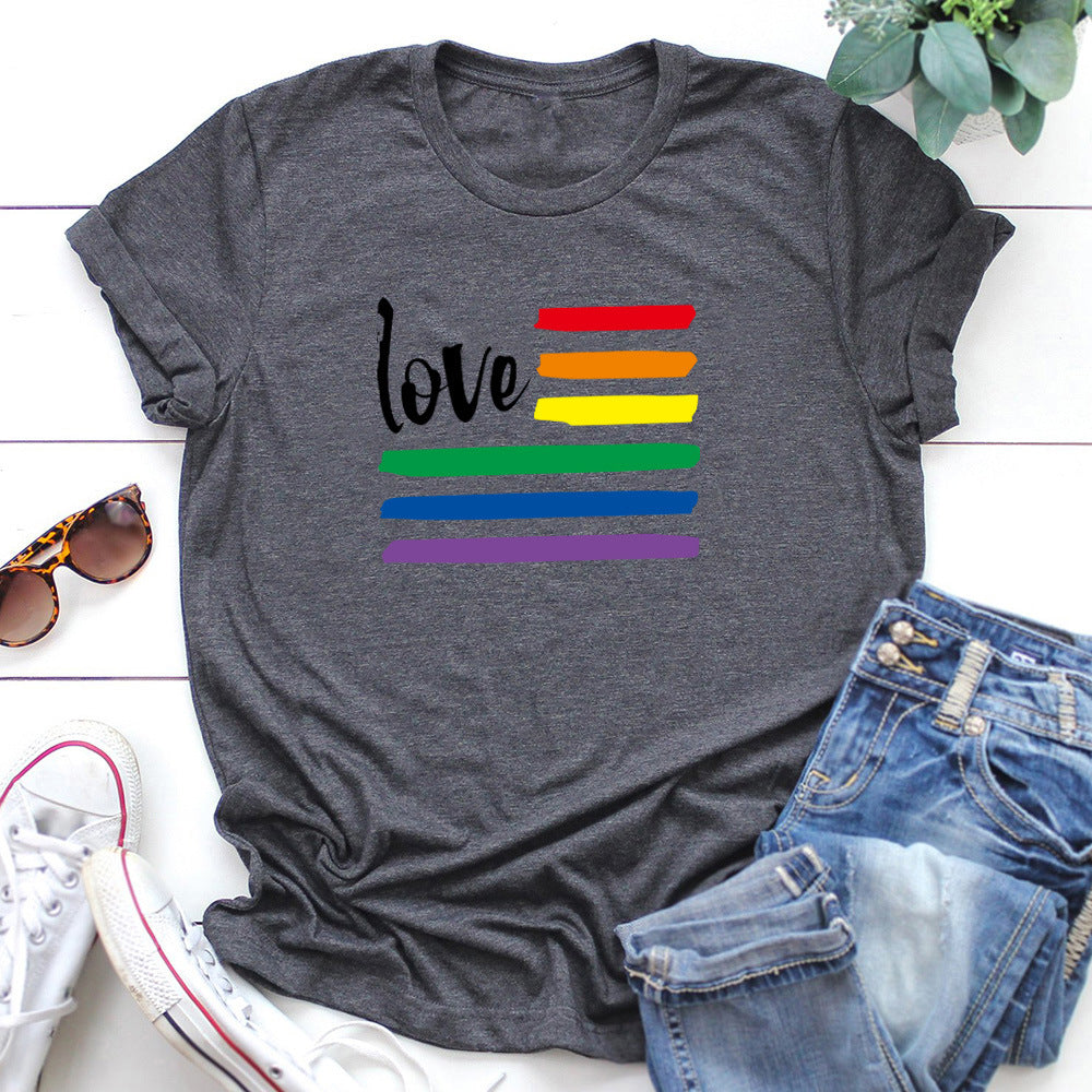Love Rainbow Print Unisex Tee