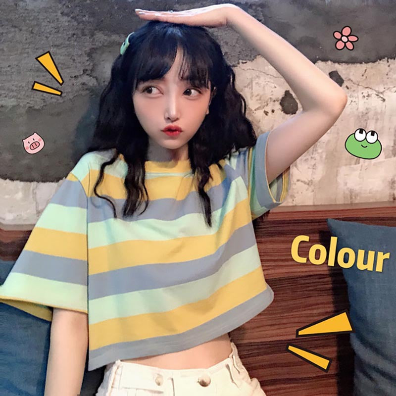 Rainbow Stripe Crop Top
