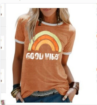 Good Vibes Rainbow Graphic Tee