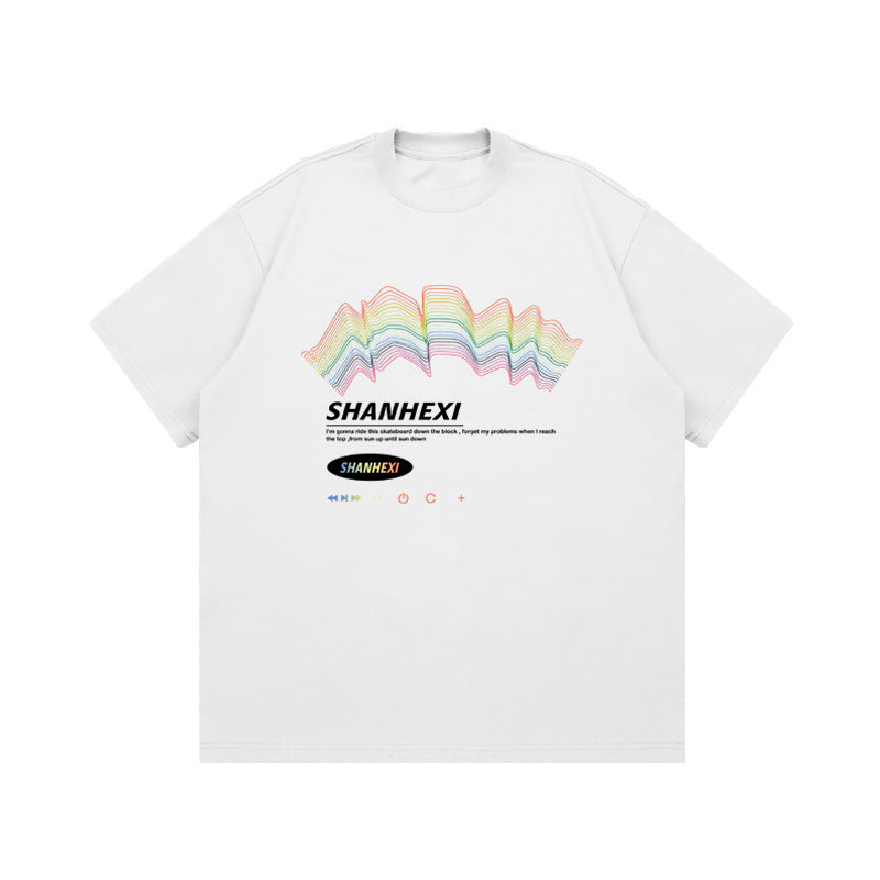 Rainbow Print Loose Fit Tee