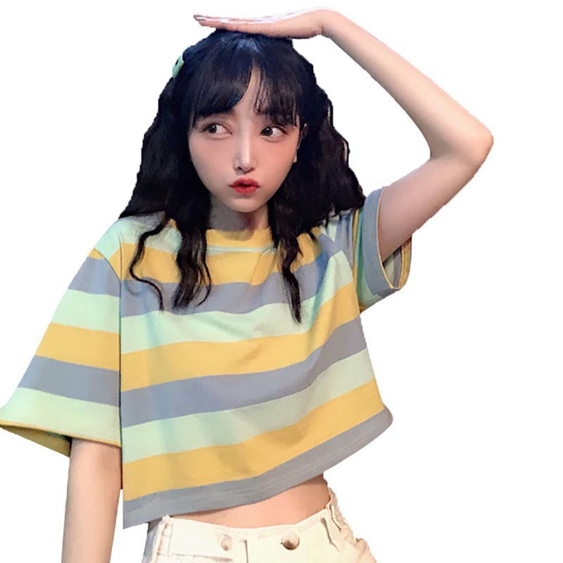 Rainbow Stripe Crop Top