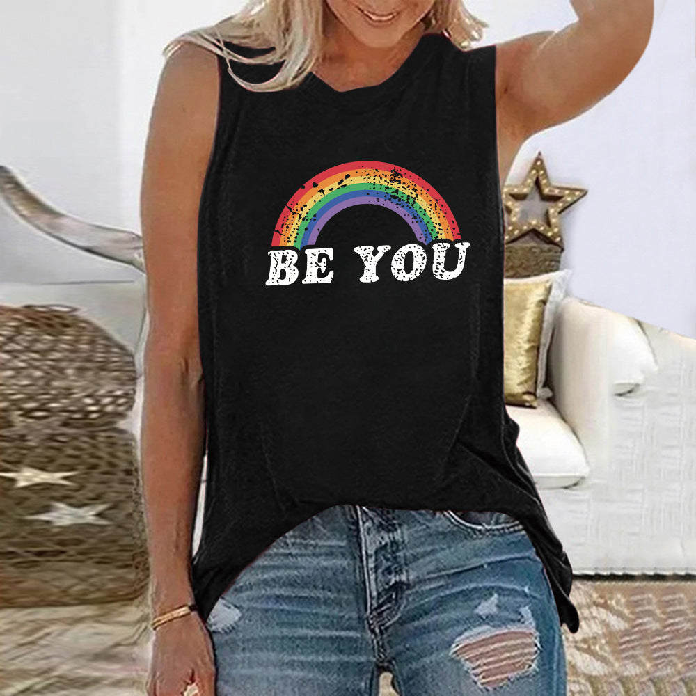 Be You Rainbow Print Tank Top