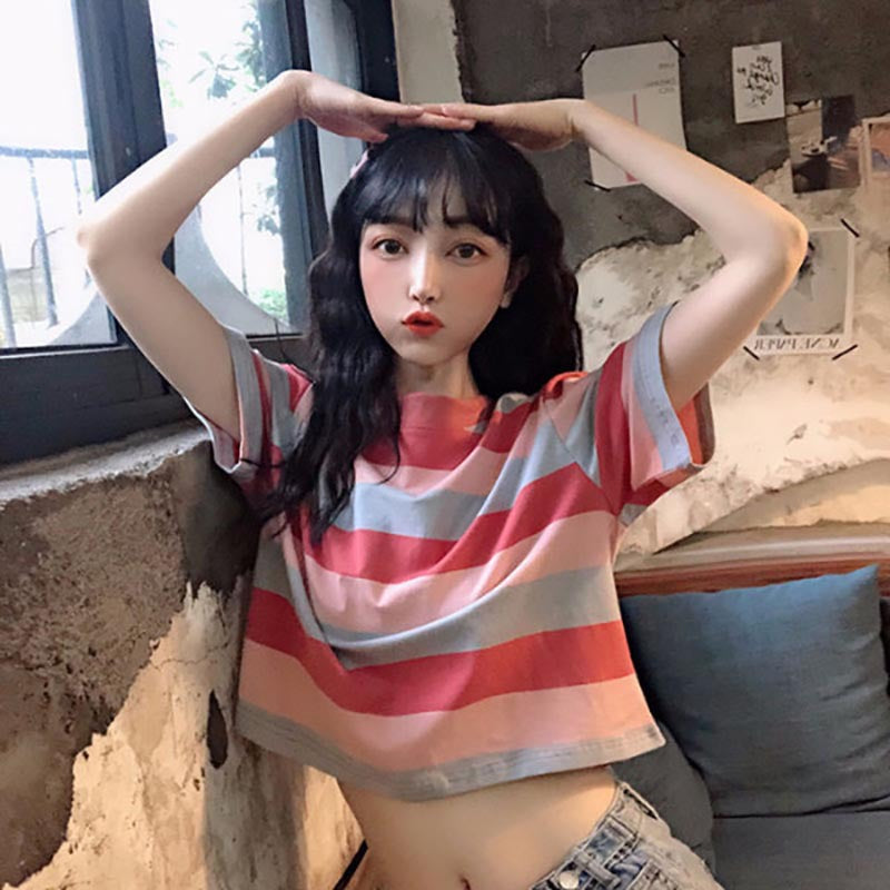 Rainbow Stripe Crop Top