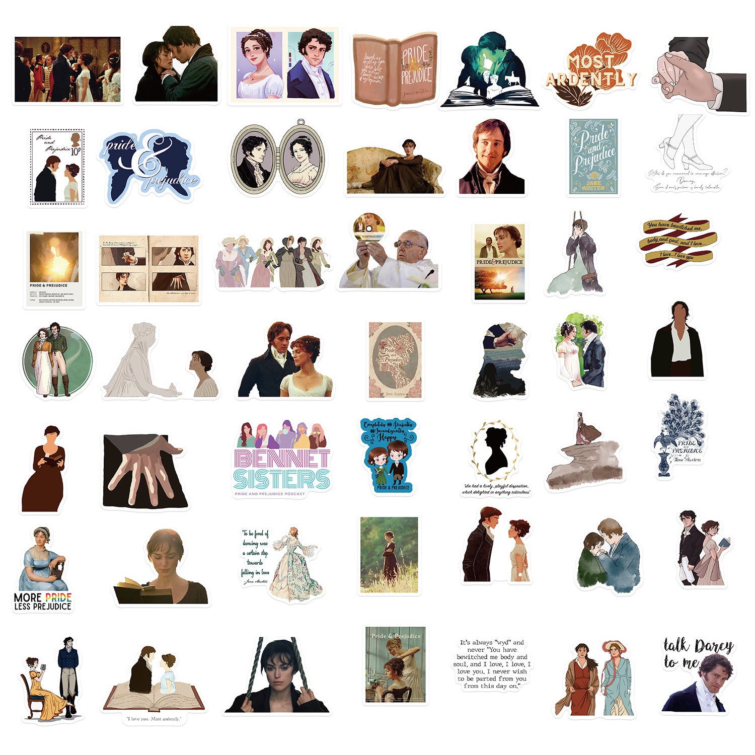 Pride & Prejudice Sticker Pack (50 Sheets)
