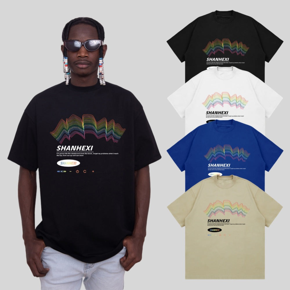 Rainbow Print Loose Fit Tee