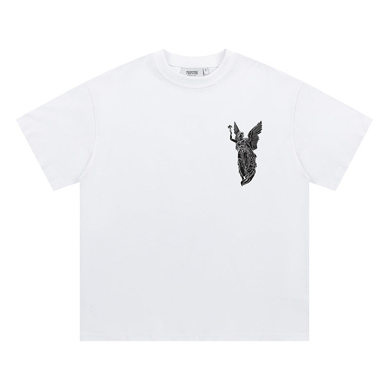 Rainbow Cartoon Letter Print Couple Tee