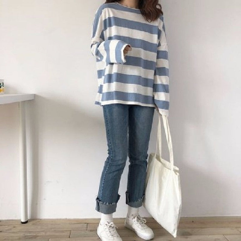 Rainbow Stripe Long Sleeve Tee