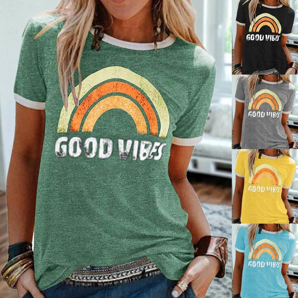 Good Vibes Rainbow Graphic Tee
