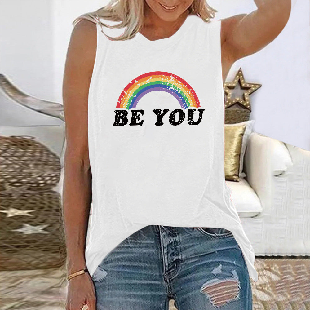 Be You Rainbow Print Tank Top