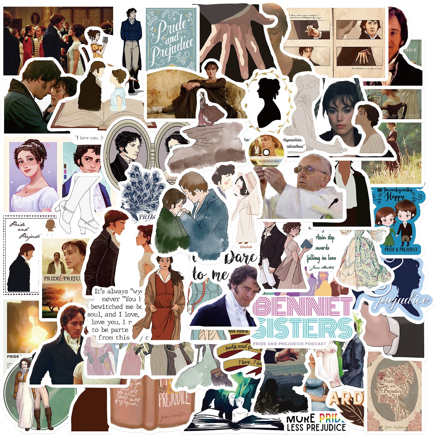 Pride & Prejudice Sticker Pack (50 Sheets)