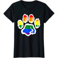 Rainbow Paw Print Cotton Tee