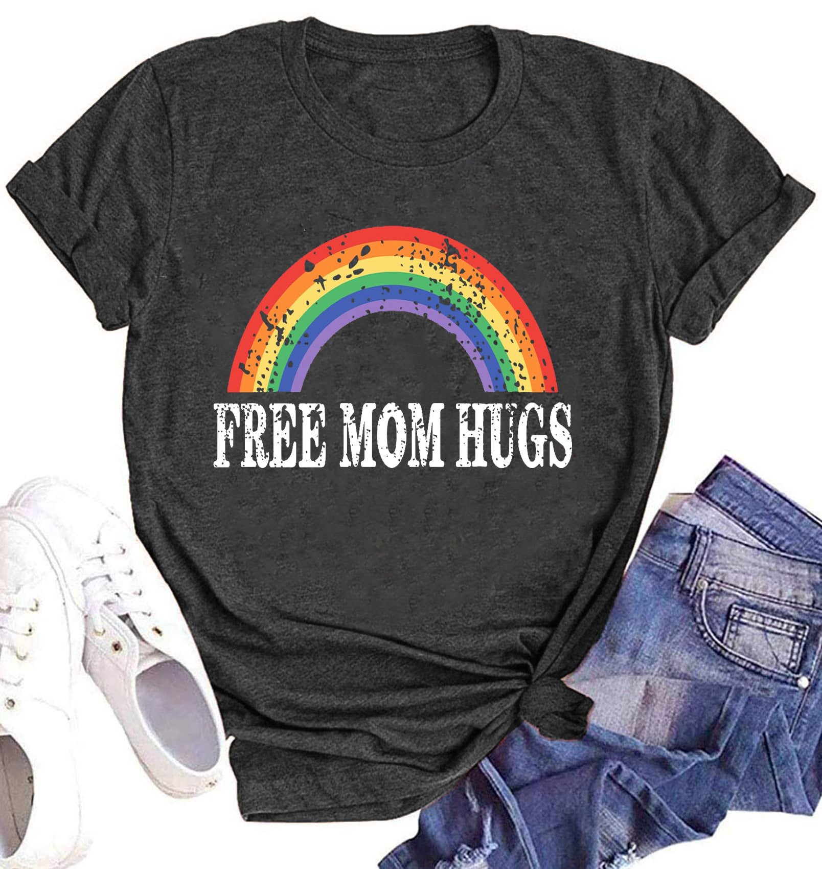 Rainbow Print Cotton Tee