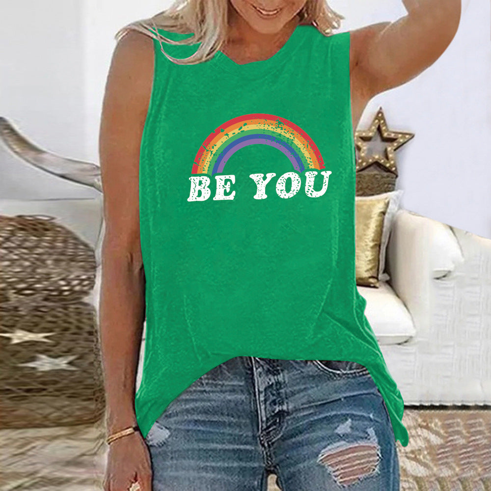 Be You Rainbow Print Tank Top