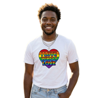LGBTQ+ Rainbow Heart Tee — “I Love Who I Love” Women's Fitted Shirt